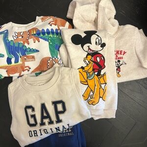 H&M Kids Colorful Dinosaur and Mickey Mouse Sweatshirts